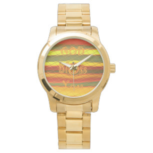 Dieu vous bénit Personnalisé Surdimensionné Montre