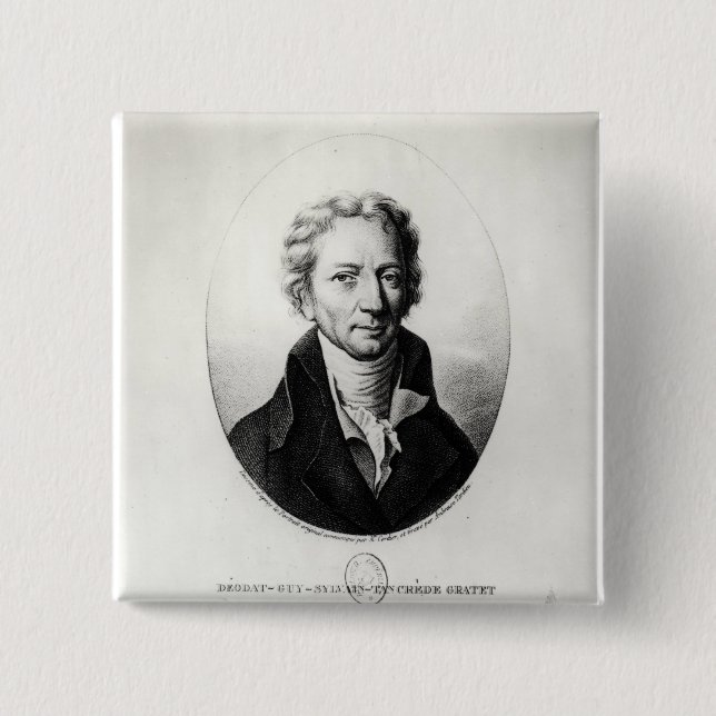 Dieudonne Dolomieu 2 Inch Square Button (Front)