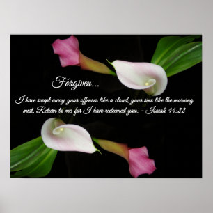Dieux Aimer Pardonné Calla Lily Fleurs Poster