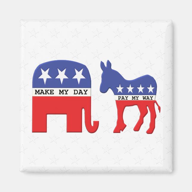 Difference Between Republicans and Democrats Funny Magnet (Front)