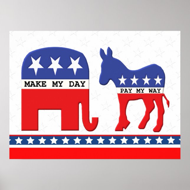 Difference Between Republicans and Democrats Funny Poster (Front)