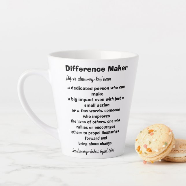 Difference Maker Definition Inspirational Latte Mug (In Situ)