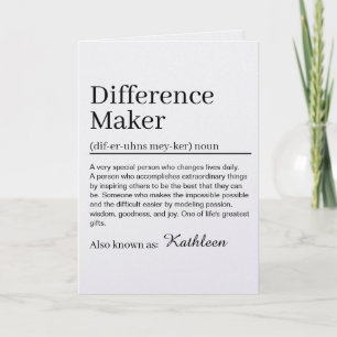 Difference Maker Definition Thank You Card