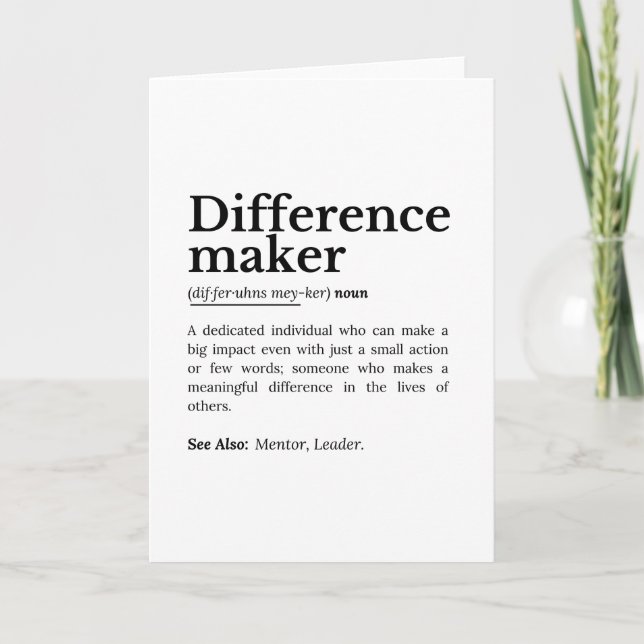 Difference Maker – Inspirational Quote Card (Front)
