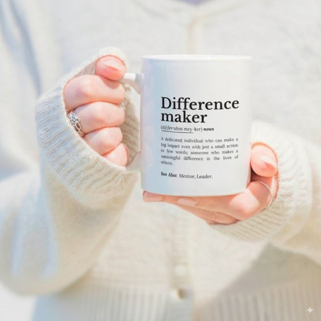 Difference Maker – Inspirational Quote Large Coffee Mug (Celebrate the impact of small actions with this motivational design. Perfect for anyone who inspires)
