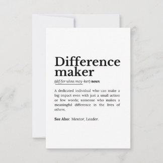 Difference Maker – Inspirational Quote Thank You Card