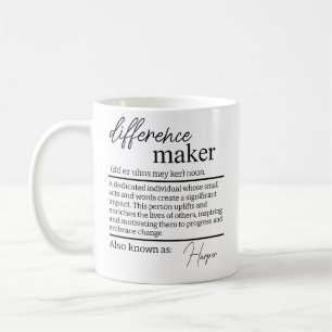 Difference Maker Mug, Personalized Difference Make Coffee Mug