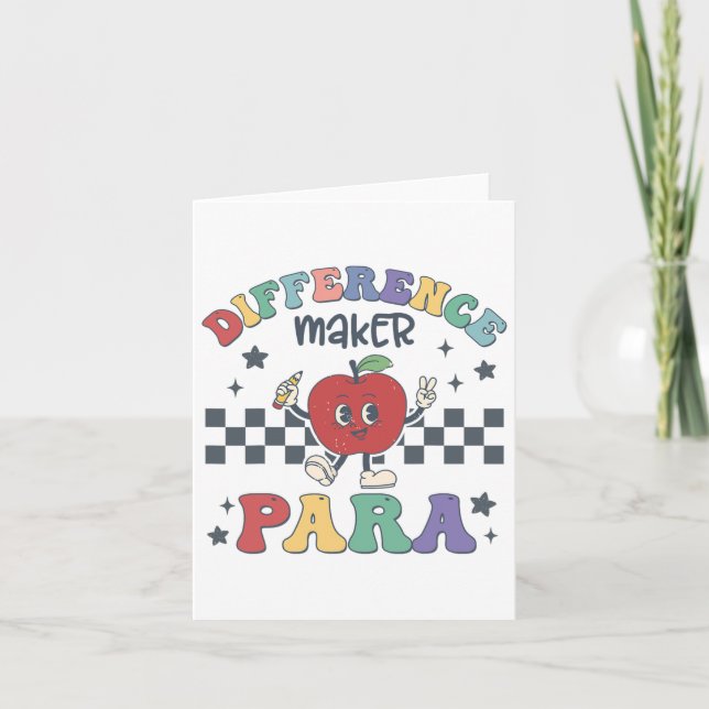 Difference Maker Para Teacher Paraprofessional Par Card (Front)