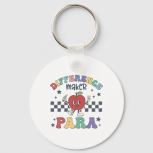 Difference Maker Para Teacher Paraprofessional Par Keychain