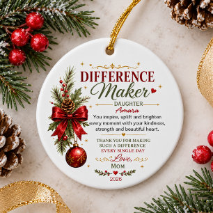 Difference Maker Personalized Appreciation Gift Ceramic Ornament