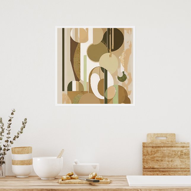 Different Abstract Shapes and Colours Poster (Kitchen)