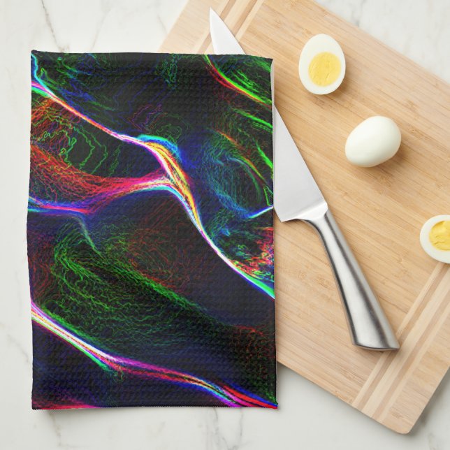Different and strange tangle of coloured lines kitchen towel (Quarter Fold)