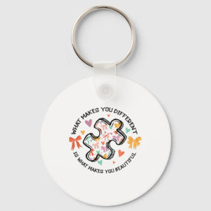 Different Autism Awareness Coquette Bow Neurodiver Keychain