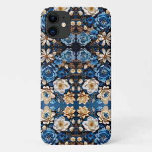 Different Blue Flower   Beautiful Floral Design iPhone 11 Case