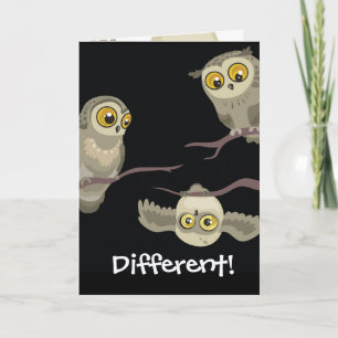 Différent ! Carte de voeux Upside Down Owl