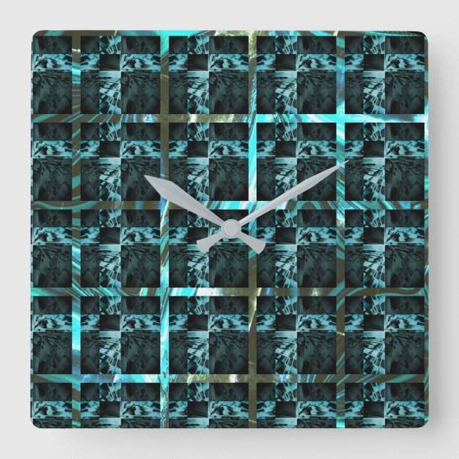 Different chess, squares or image under grid? square wall clock (Front)