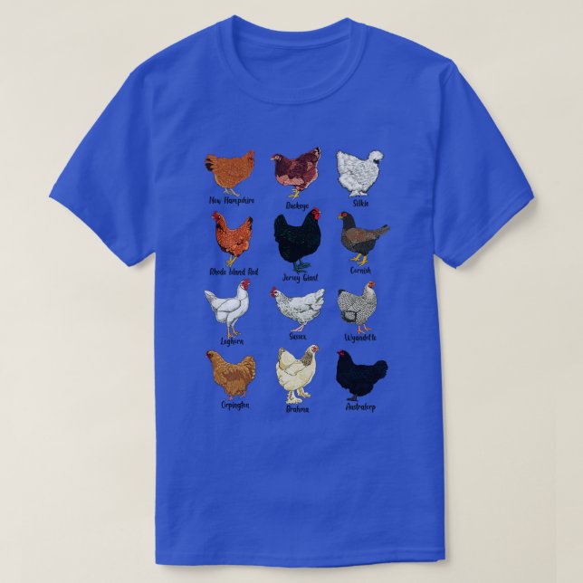 Different chickens chicken breeds T-Shirt (Design Front)