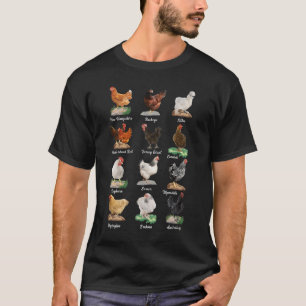 Different Chickens Rooster Farm Chickens Hen Breed T-Shirt