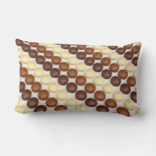 Different chocolate coated marshmallows lumbar pillow