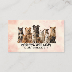Different Dog Breeds in a Group Business Card