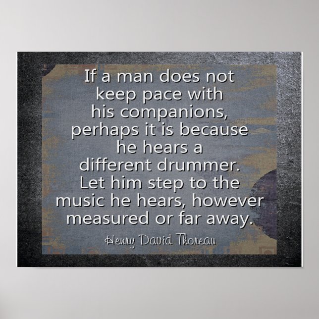 Different Drummer --- Thoreau Quote - Art Print (Front)