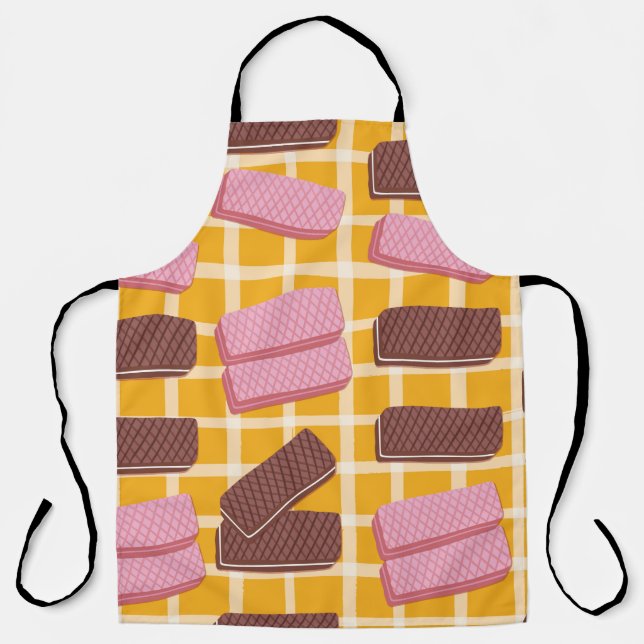 Different flavoued wafers seamless background apron (Front)