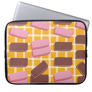 Different flavoued wafers seamless background laptop sleeve
