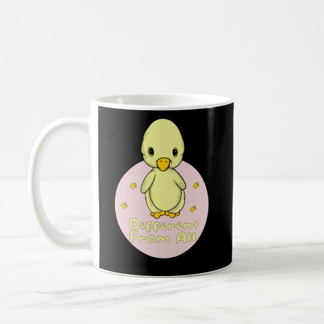 Different From All Kawaii Baby Duck Yellow & Pink  Coffee Mug (Left)