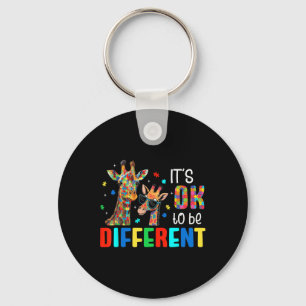 Different Giraffe Animal Autism Awareness Puzzle I Keychain