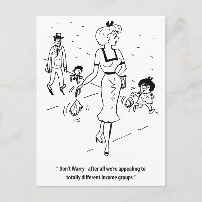 Different Income Groups, Funny Situation, Humour, Postcard (Front)