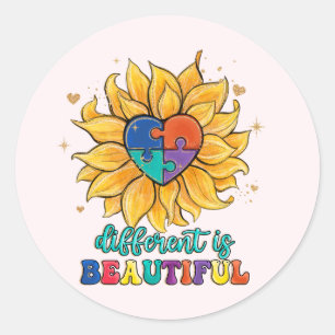 Different is Beautiful Autism Classic Round Sticker
