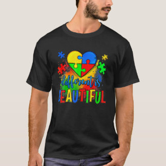 Different Is Beautiful Autism For Autistic Kids Aw T-Shirt