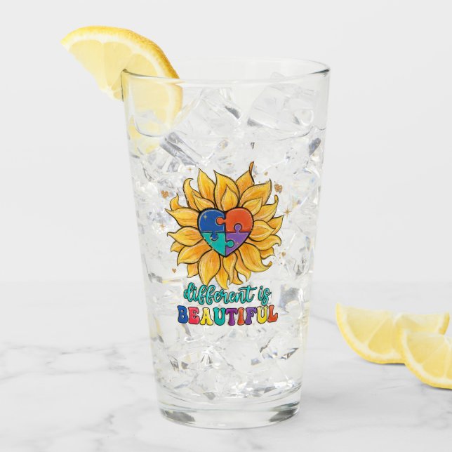 Different is Beautiful Autism Glass (Front Ice)