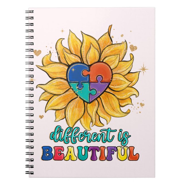 Different is Beautiful Autism Notebook (Front)