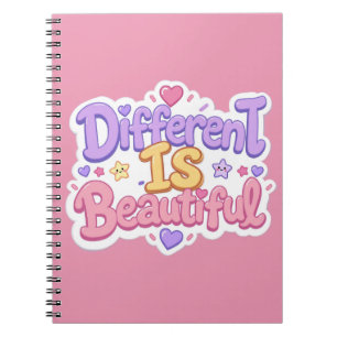 Different Is Beautiful Cute Pastel Kawaii Kids  Notebook