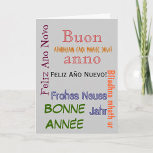 Different Languages Happy New Year Card