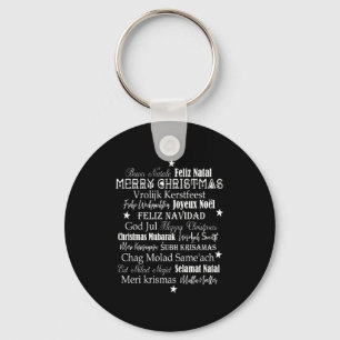 Different Languages Of Merry Christmas T Shirt Keychain