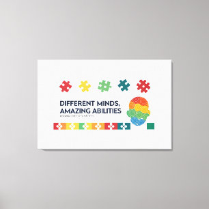 Different Minds Amazing Abilities Awareness Art Canvas Print