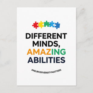 Different Minds Amazing Abilities Awareness Art Postcard