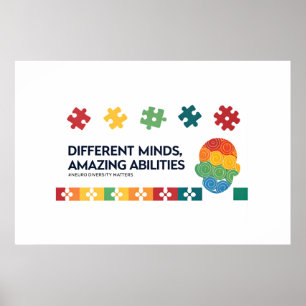 Different Minds Amazing Abilities Awareness Art Poster