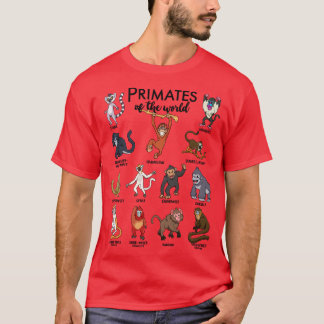 Different monkeys types of primates T-Shirt
