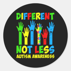 Different Not Less Autism Awareness - Support Auti Classic Round Sticker