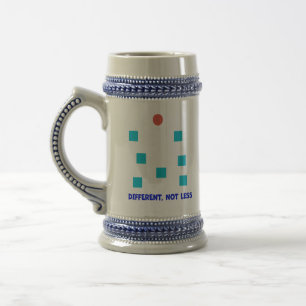Different, Not Less Inclusive Shapes Illustration Beer Stein