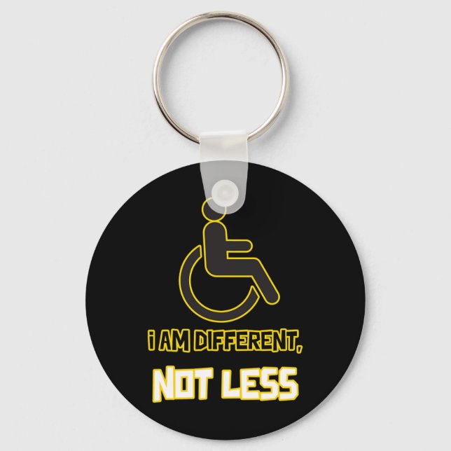 different not less person with disability wheelcha keychain (Front)