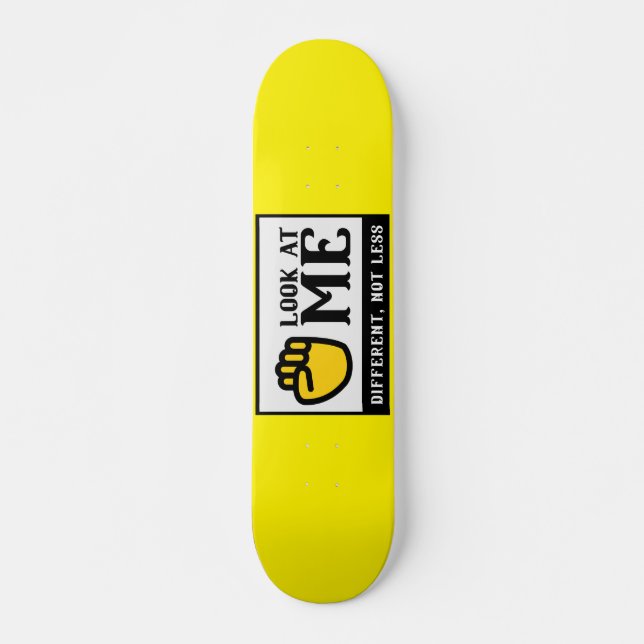 DIFFERENT, NOT LESS sign language awareness  Skateboard (Front)