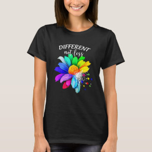 Different Not Less, Sunflower Autism Puzzle Awaren T-Shirt