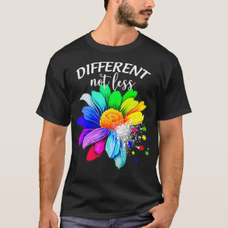 Different Not Less, Sunflower Autism Puzzle Awaren T-Shirt