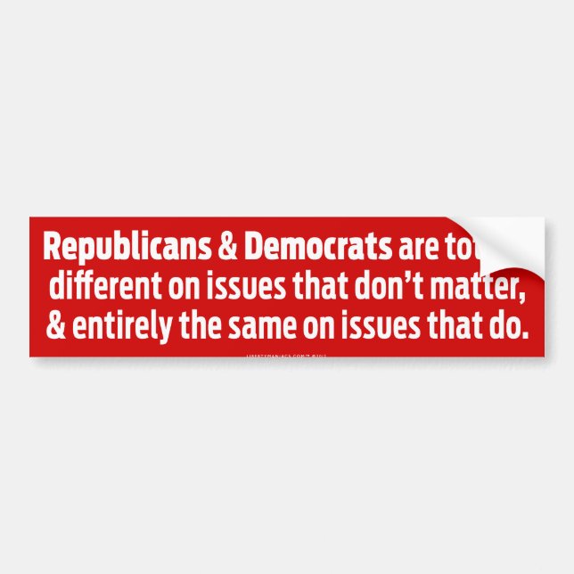 Different On What Doesn't Matter  Bumper Sticker (Front)