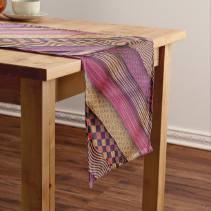 Different patterns pink colours stainless steel  short table runner
