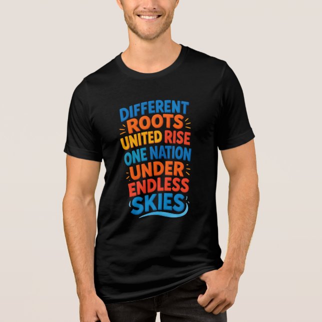 Different roots, united rise Tri-Blend shirt (Front)